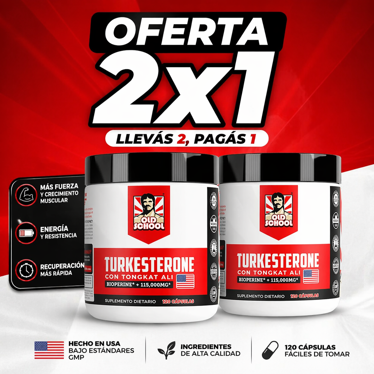 Turkesterona 1000mg | Fuerza, Energía y Recuperación Máxima